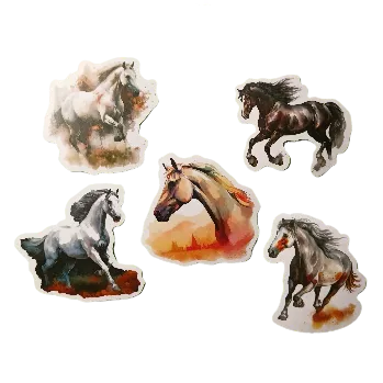samolepka Samolepky - malovaní koně IX (sada 5 ks)