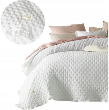 Přehoz na lůžko Přehoz na postel Room99 polyester 240 cm x 260 cm bílý