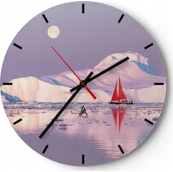 Hodiny Nástěnné hodiny do kuchyně 30x30 Krajina Skleněné hodiny do obýváku Tiché