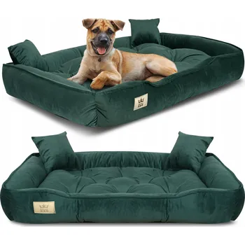 Pelíšek pro psa Pelíšek pro psa Royal Dog velurový zelený XL obdélníkový s polštářem