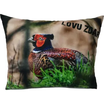 Dekorativní polštářek Polštář Lovu Zdar myslivecký motiv bažant (polštář pro myslivce , myslivecký polštářek )