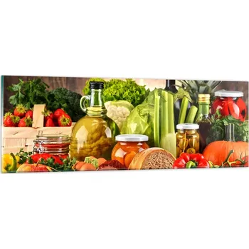 Obraz Obraz na skle do obýváku ložnice 90x30 gastronomie obrazy na zeď sklo