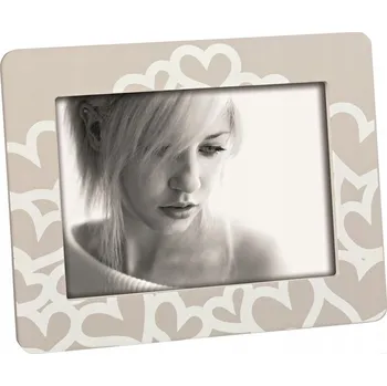 Obraz A1643 HEARTBEAT MDF rámeček 13x18 šedý