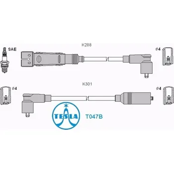 Zapalovací kabel Sada zapalovacích kabelů Tesla T047B