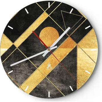 Hodiny Velké nástěnné hodiny 40x40 Abstrakce Skleněné hodiny Kulatý Tiché