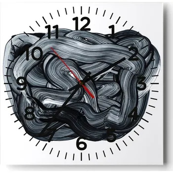 Hodiny Kuchyňské nástěnné hodiny 30x30 Abstrakce Skleněné hodiny do obýváku Moderní Tiché