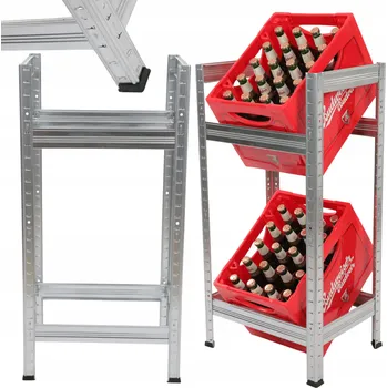 Dílenský regál Kovový skladový regál Wamar-Sosenka 90 x 45 x 35 cm, nosnost až 100 kg na polici