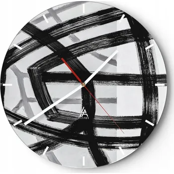 Hodiny Nástěnné hodiny do kuchyně 30x30 Proužky Skleněné hodiny do obýváku Loft Tiché
