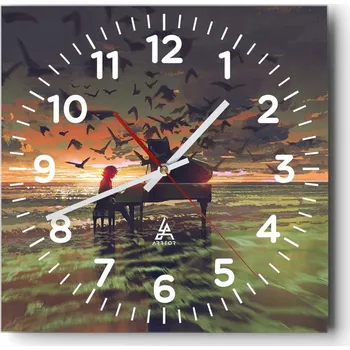 Hodiny Nástěnné hodiny do obýváku 40x40 Abstrakce Tiché hodiny Skleněné hodiny Bez hlučnosti