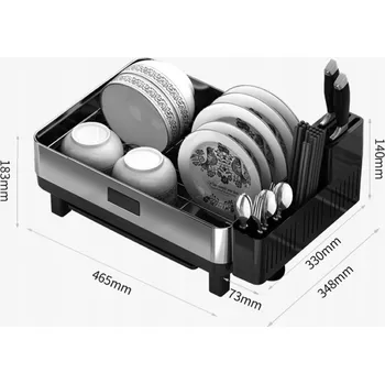 Odkapávač na nádobí Sušák na nádobí a příbory Royal s výsuvnou odkapávací plochou, rozměry 46x35 cm