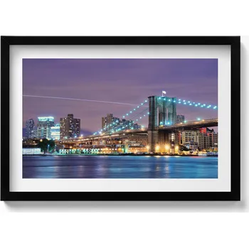 Obraz Nástěnný obraz v černém rámu dekorace interiéru Brooklynský most 60x40 cm