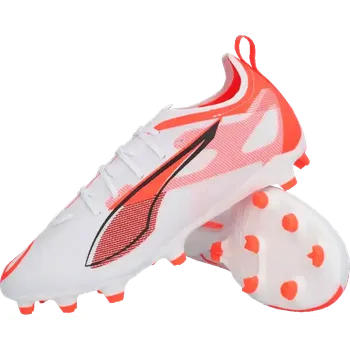 Kopačky Dětské kopačky lisovky Puma Ultra 5 Pro FG/AG bílo-červené