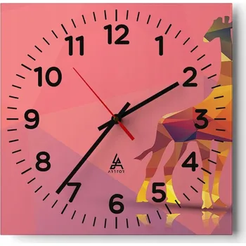 Hodiny Nástěnné hodiny do obýváku 40x40 Zvířata Bezhluczne Skleněné hodiny Tiché