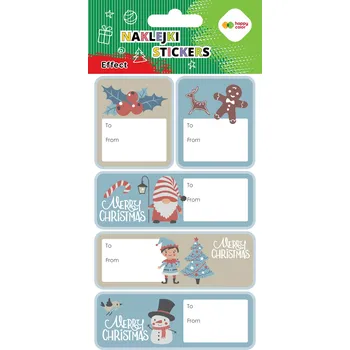 samolepka Samolepky Xmas EFFECT - Vánoční modrá jmenovka Happy Color