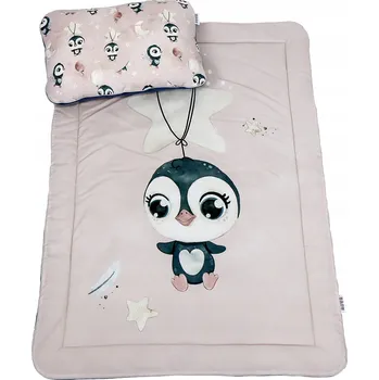 Povlečení Povlečení s výplní do školky, jeslí Tučňák Růžová + pytel se jménem