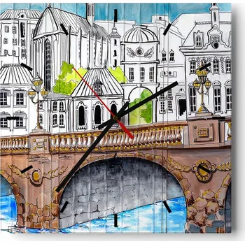 Hodiny Velké nástěnné hodiny 40x40 Graffiti - Skleněné čtvercové tiché hodiny