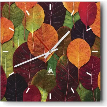 Hodiny Velké nástěnné hodiny na zeď 40x40 Grafika Skleněné hodiny Čtvercové Tiché