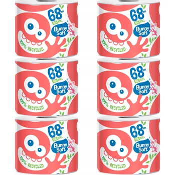 Toaletní papír Suchý toaletní papír bez vůně Bunny Soft 6 ks