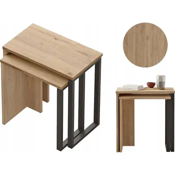 Konferenční stolek Stolek HowHomely obdélníkový 51 x 28,5 x 52,8 cm černý, dub