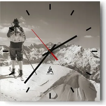 Hodiny Velké nástěnné hodiny 40x40 Krajina Skleněné hodiny Tiché