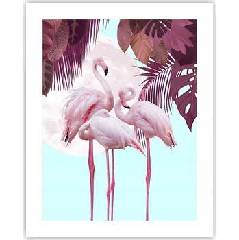 Obraz Obraz plakát na zeď bez rámu 40x50 plameňáci plakáty do obýváku ložnice