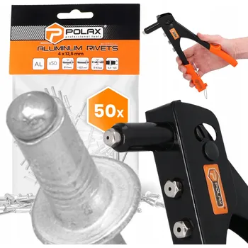 Nýt RUČNÍ Nýtovačka 2,4-4,8 mm + 50x Trhací Nýty 4,8x12,5 Hliníkové Pozink 9T