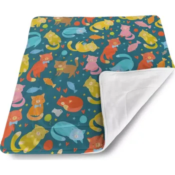 deka Sablio Dětská deka pro miminko Kočky s rybkami - 80x100 cm