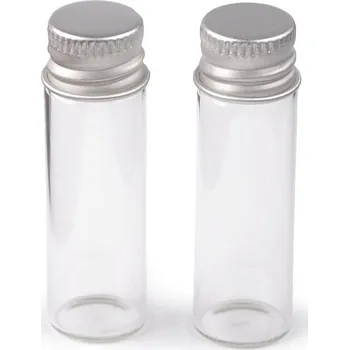 Přívěsek Skleněná lahvička se šroubovacím víčkem 16x50 mm Varianta: transparent, Balení: 12 ks
