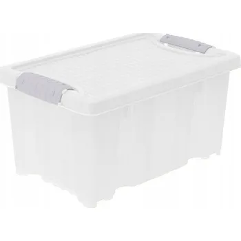 Úložný box Krabice s víkem bílá, průhledný