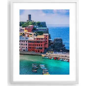 Obraz Obraz plakát na zeď v bílém rámu 40x50 Ligurie foto plakáty do obýváku
