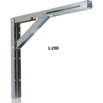 Držák na polici Skládací podpěra police/desky L-200 chrom - pozink