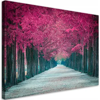 Obraz OBRAZ NA PLÁTNĚ Alej růžových stromů 60x40