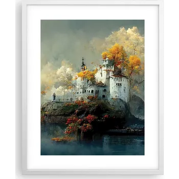 Obraz Obraz plakát na zeď v bílém rámu 40x50 ostrov foto plakáty do obýváku