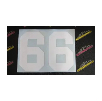Polep vozidla SAMOLEPKA Startovní číslo 66 (10 - červená) NA AUTO, NÁLEPKA, FÓLIE, POLEP, TUNING, VLASTNÍ TEXT, TISK, AUTOSAMOLEPKY.cz, POLEPY, OBRÁZEK, LOGO, SAMOLEPKY