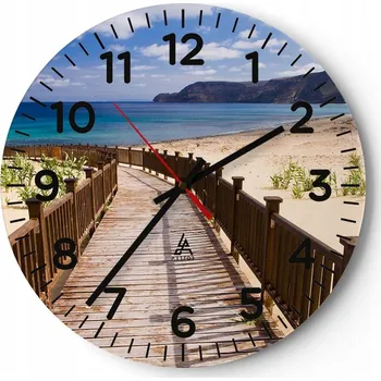 Hodiny Kuchyňské nástěnné hodiny 30x30 Krajina Moderní Skleněné hodiny do obýváku Tiché