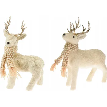 Obraz Sada 2 ks dekorací: Jelínek krémový 22 x 35 cm