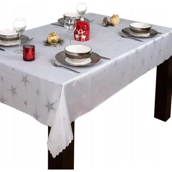 ubrus Vánoční ubrus Hvězda 120x180 cm SW10 stříbro Vícebarevná 140x180 cm