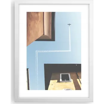 Obraz Obraz plakát v bílém rámu do obýváku 30x40 foto plakát letadlo na zeď