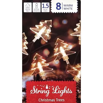 Vánoční dekorace Světelný řetěz 150 cm na baterie bílý