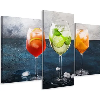 Obraz Třídílný obraz SKLENIČKY Koktejly Dekorace 60x40