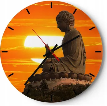 Hodiny Velké nástěnné hodiny 40x40 Asie Skleněné hodiny Kulatý Tiché