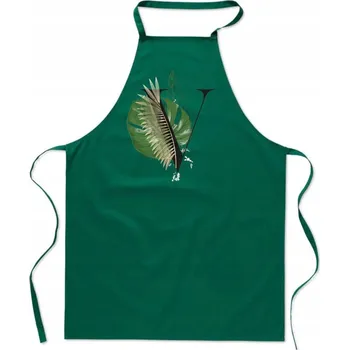 Kuchyňská zástěra KUCHYŇSKÁ ZÁSTĚRA zelená s PÍSMENEM V jméno monogram Victoria Vanessa FA_379_z