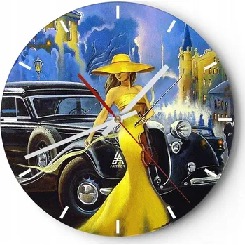 Hodiny Nástěnné hodiny do kuchyně 30x30 Motorismus Skleněné hodiny do obýváku Tiché