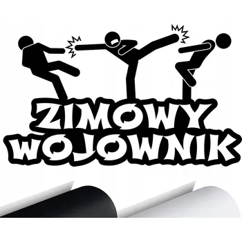 Samolepicí dekorace na vozidlo NÁLEPKA na auto ZIMNÍ BOJOVNÍK KARATE 12x20