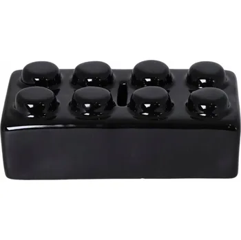 Pokladnička KERAMICKÉ POKLADNÍČKO KOSTKA ČERNÁ VELKÁ