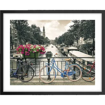 Obraz Foto obraz plakát na zeď v černém rámu 50x40 město plakáty do obýváku