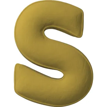 Polštář Žluté Tipi Polštář písmeno S zelené