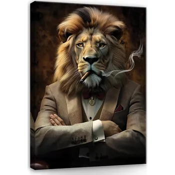 Obraz OBRAZ NA PLÁTNĚ NA ZEĎ LVA MOTIVAČNÍ DO LOŽNICE OBÝVÁKU KANCELÁŘE 40x30