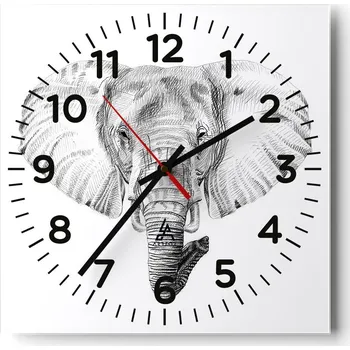 Hodiny Nástěnné hodiny do obýváku 40x40 Zvířata Bezhluczne Skleněné hodiny Tiché