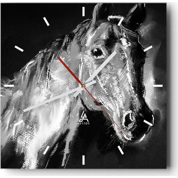 Hodiny Velké nástěnné hodiny 40x40 cm Zvířata Skleněné tiché hodiny